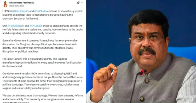 Union Education Minister Dharmendra Pradhan (Right)