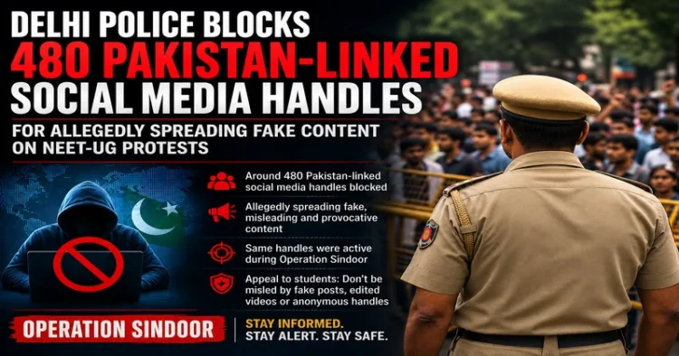 Delhi Police claimed 480 Pakistan-linked accounts spread fake content during the NEET-UG protests