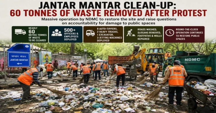 Jantar Mantar's 60-tonne clean-up has reignited debate over accountability for the civic cost of mass protests