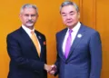 External Affairs Minister S Jaishankar with Chinese Foreign Minister Wang Yi on the sidelines of the ASEAN Foreign Ministers’ Meeting in Manila, Philippines