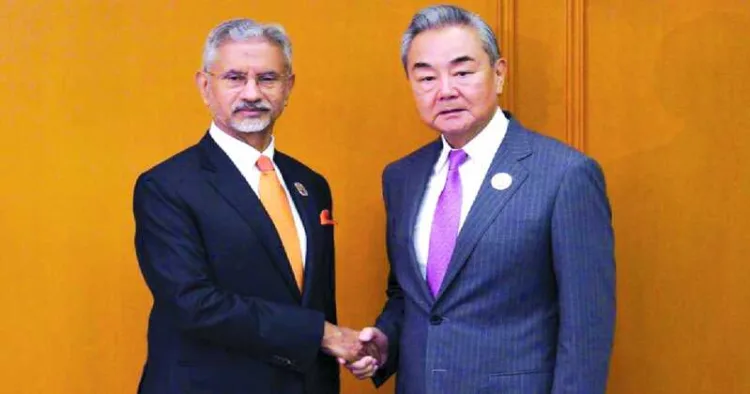 External Affairs Minister S Jaishankar with Chinese Foreign Minister Wang Yi on the sidelines of the ASEAN Foreign Ministers’ Meeting in Manila, Philippines