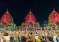 Lakhs of devotees gathered in Puri to witness the sacred Adhara Pana ritual ahead of Niladri Bije, the concluding ceremony of the annual Rath Yatra