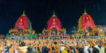 Lakhs of devotees gathered in Puri to witness the sacred Adhara Pana ritual ahead of Niladri Bije, the concluding ceremony of the annual Rath Yatra