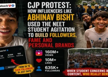 The CJP protest gave influencers like Abhinav Bisht a platform for followers and fame, raising questions over the focus on NEET students