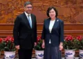 India's foreign secretary Vikram Misri with China's Vice foreign minister Hua Chunying in Beijing