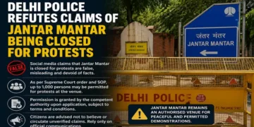 Delhi police refutes claims of Jantar Mantar being shut for protests, calls social media reports false and misleading