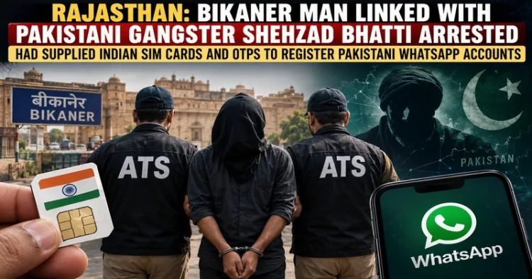 Bikaner Police arrested an 18-year-old man accused of providing an Indian SIM card to Pakistani gangster Shehzad Bhatti’s associates (AI-generated image)