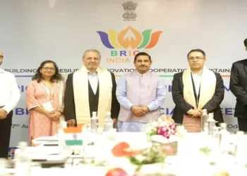 Union Education Minister Pralhad Joshi meets Iran’s Acting Minister Masood Shams-Bakhsh for bilateral talks during the 13th BRICS Education Ministers’ Meeting in Bhubaneswar.