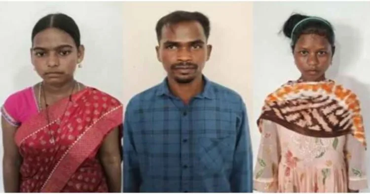 File photo of three surrendered Maoists , Saluka Kaim Pinki and Kodomuni Koda