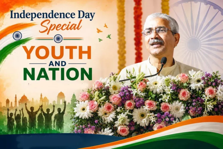 Atul Limaye, Sah Sarkaryavah, RSS, while addressing at an Akhil Bharatiya Vidyarthi Parishad (ABVP), the student wing of the RSS, event held in Chhatrapati Sambhajinagar in Maharashtra, on August 2