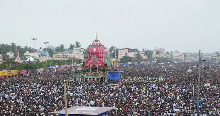 Thousands of devotees at Rath Yatra in Puri