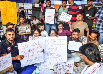 Students protesting in Ranchi