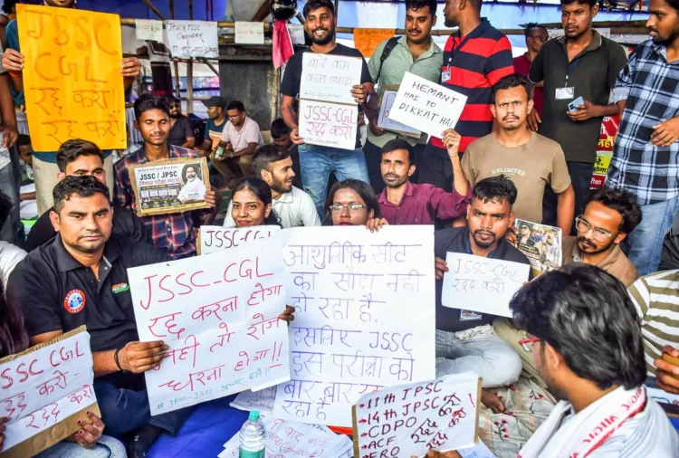 Students protesting in Ranchi