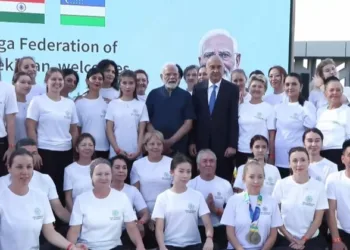PM Modi participates in a yoga session in Uzbekistan