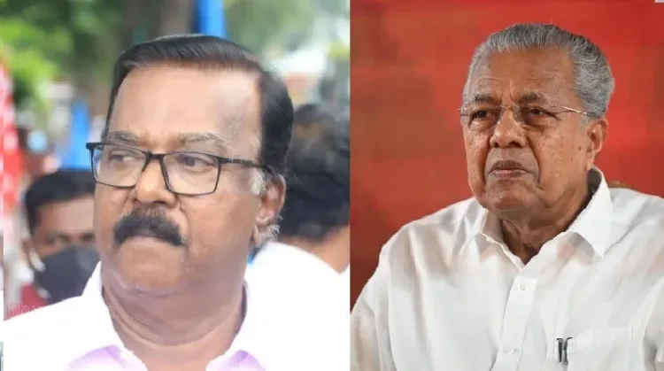 Left: C. Divakaran; Right: Pinarayi Vijayan