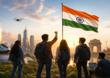 Generation-Z is redefining freedom and nationalism by linking patriotism with innovation, civic responsibility & India’s development (This image is generated by AI)