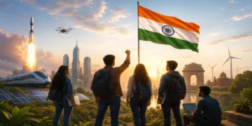 Generation-Z is redefining freedom and nationalism by linking patriotism with innovation, civic responsibility & India’s development (This image is generated by AI)