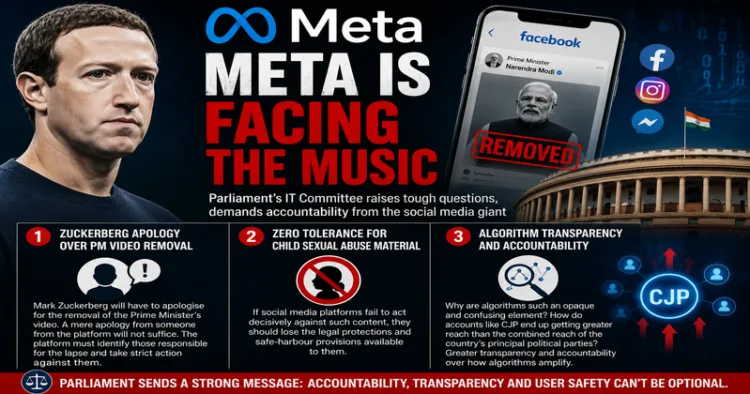 Meta faces IT Committee scrutiny over Prime Minister Modi’s video removal, child safety and opaque algorithms (AI generated image)