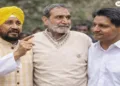 (Left to Right) Congress MP and former Punjab chief minister Charanjit Singh Channi, Late former Congress leader Sajjan Kumar, Deepender Hooda