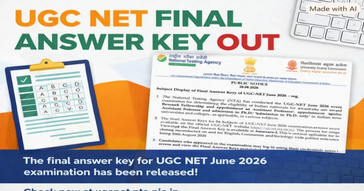 UGC NET Final Answer Ket for June 2026 session released by NTA