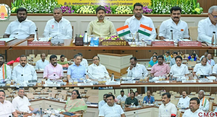 Tamil Nadu CM Joseph Vijay chairs MPs’ meet on delimitation (Image Courtesy- CMO Tamil Nadu)
