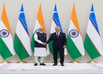Prime Minsiter Narendra Modi and Uzbekistan President Shavkat Mirziyoyev
