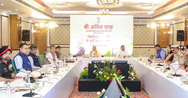 Home Minister Amit Shah holds a review meeting on the security situatinon in Siliguri Corridor