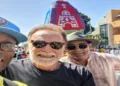 Hollywood icon Arnold Schwarzenegger makes impromptu visit to Los Angeles Rath Yatra