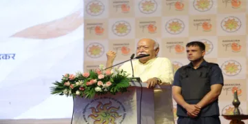 RSS Sarsanghchalk Dr Mohan Bhagwat addressing the gathering