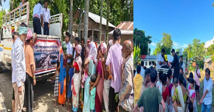RSS Karyakartas carry our relief work in flood-hit Assam