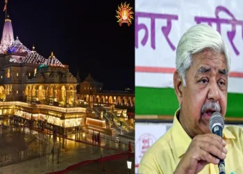 (Left) Ayodhya Ram Mandir (Right) VHP's International President Alok Kumar ji