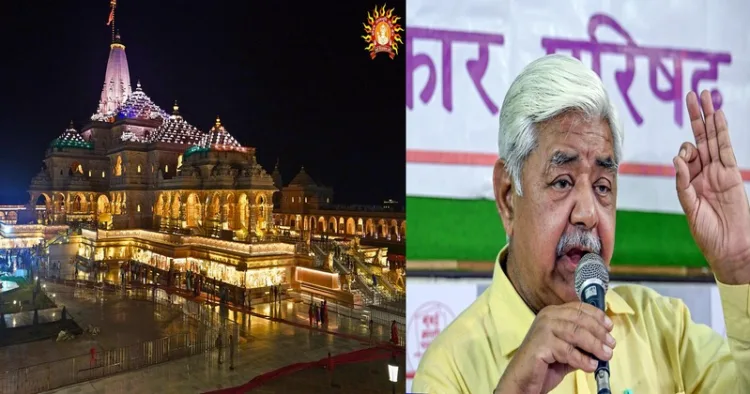 (Left) Ayodhya Ram Mandir (Right) VHP's International President Alok Kumar ji