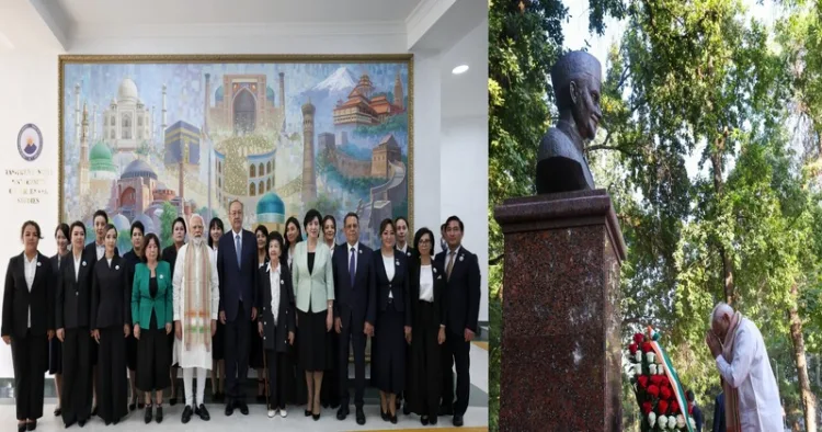 PM Modi visits Gandhi Centre in Tashkent & interacts with students; Pays homage to Lal bahadur Shastri