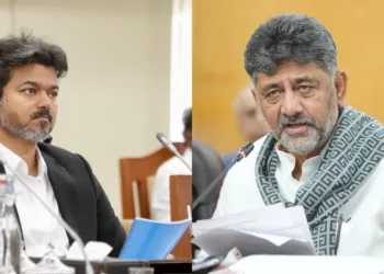 Tamil Nadu CM Joseph Vijay and Karnataka CM D.K. Shivakumar