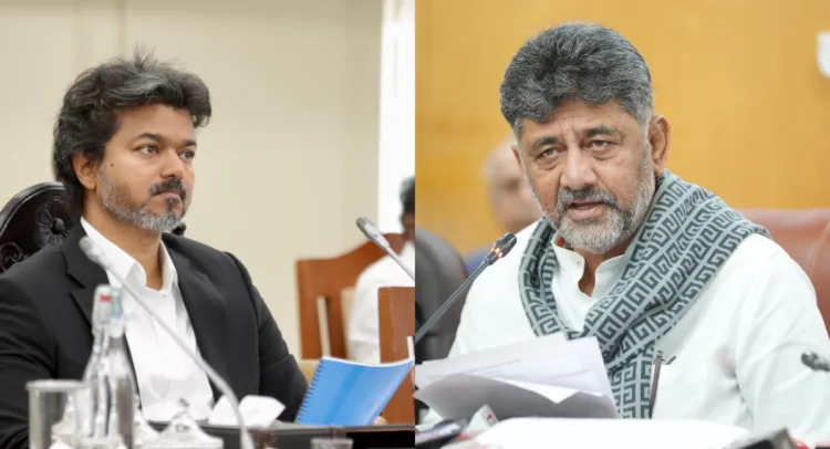 Tamil Nadu CM Joseph Vijay and Karnataka CM D.K. Shivakumar