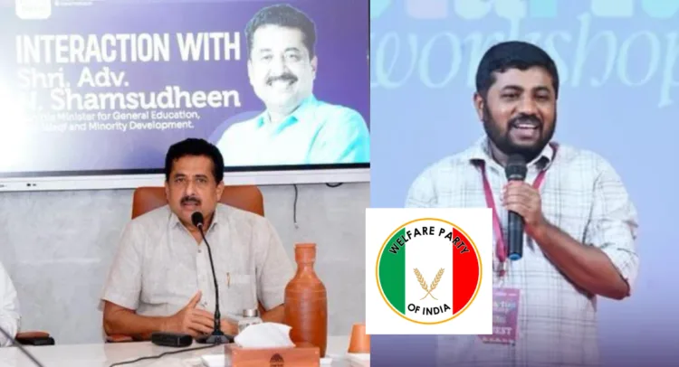 Kerala General Education Minister N. Shamsudheen (Left) - K.K. Mohammed Ashraff (Right)
