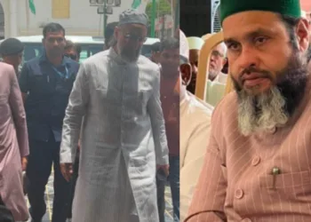 Mirza Rahmath Baig with Asaduddin Owaisi (Left)