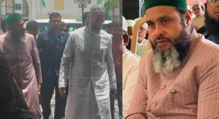 Mirza Rahmath Baig with Asaduddin Owaisi (Left)