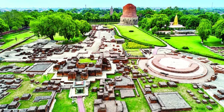 Bird-eye view of the Excavated remains at Sarnath (Source-Archaeological Survey of India)