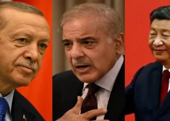 (From Left to Right): Turkish President Recep Tayyip Erdoğan, Pakistan Prime Minister Shehbaz Sharif and Chinese President Xi Jinping