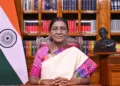 The President Smt. Droupadi Murmu addressing the Nation on the eve of the 80th Independence Day, in New Delhi on August 14, 2026.