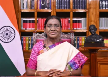 The President Smt. Droupadi Murmu addressing the Nation on the eve of the 80th Independence Day, in New Delhi on August 14, 2026.