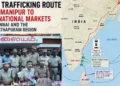 Ramanthapuram Police (Left) - Rout map from Manipur to Chennai (AI generated - Right)