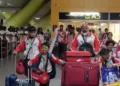 The Indian Silambam team, which won 29 medals at the International Open Championship in Malaysia, arrives in Chennai