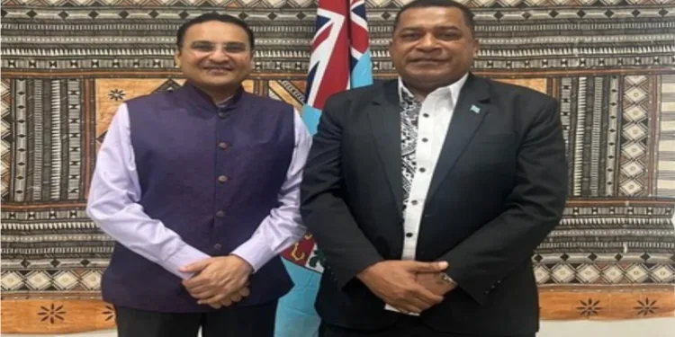 High Commissioner Suneet Mehta with Fiji's Minister for Housing and Local Government, Hon'ble Maciu Nalumisa