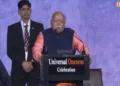 RSS Sarsanghchalak Dr Mohan Bhagwat addressing the gathering at Madison Square in New York