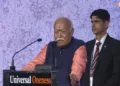 RSS Sarsanghchalak Dr Mohan Bhagwat addressing the gathering at Madison Square in New York