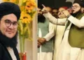 Pakistani cleric Allama Nasir Madni addressing a gathering in Bahawalnagar