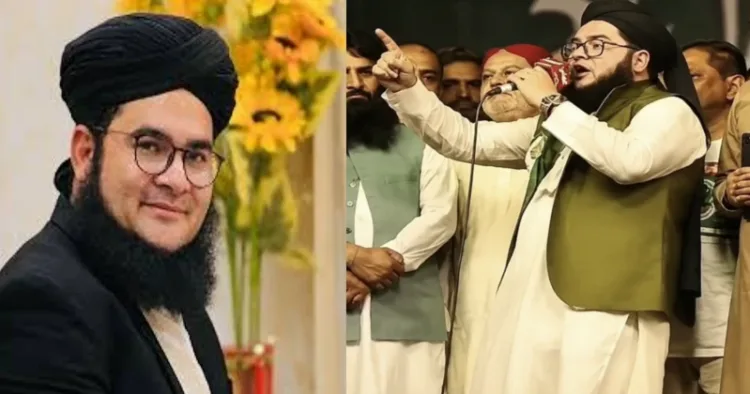 Pakistani cleric Allama Nasir Madni addressing a gathering in Bahawalnagar
