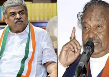 KPCC chief B.K. Hariprasad (Left), K.S. Eshwarappa (Right)